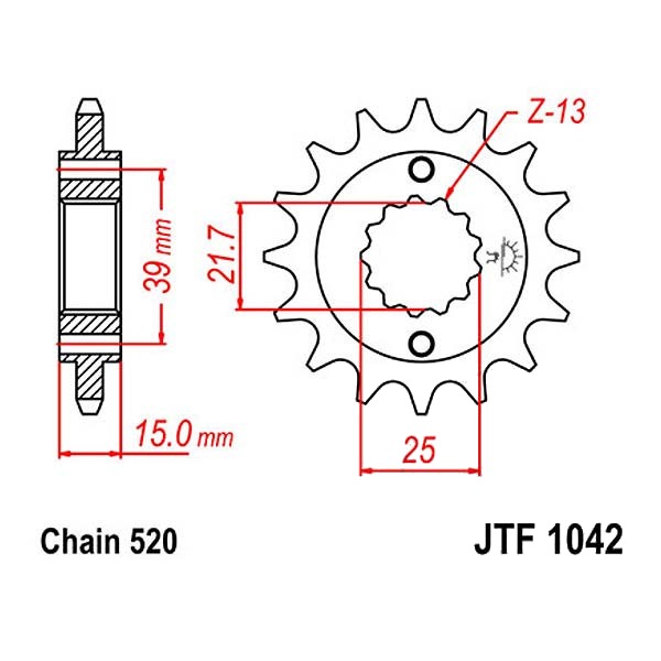 JT SPROCKETS Standard Stahlritzel vorne - 520