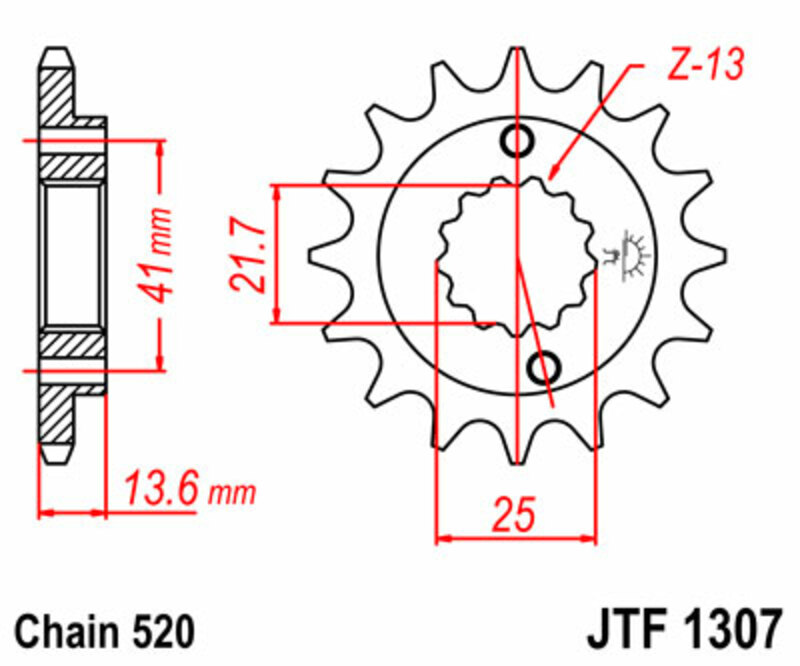 JT SPROCKETS Standard Stahlritzel vorne - 520