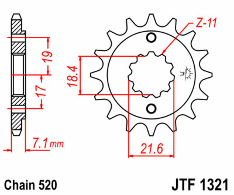 JT SPROCKETS Standard Stahlritzel vorne - 520