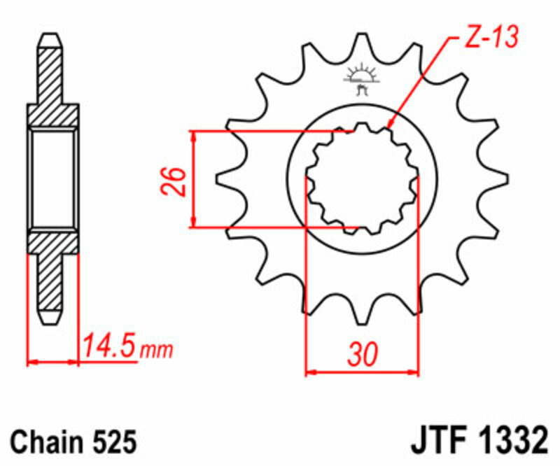 JT SPROCKETS Standard Stahlritzel vorne - 525
