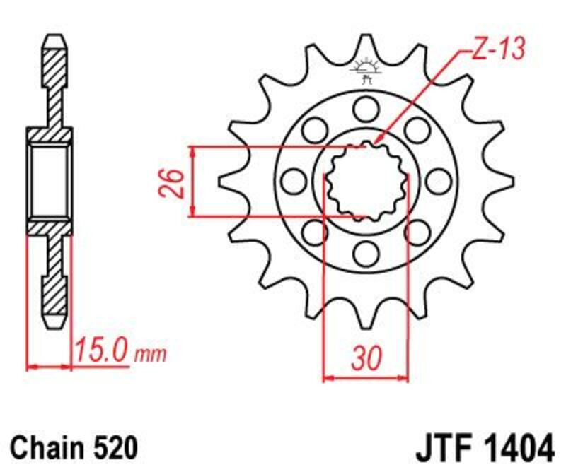 JT SPROCKETS Standard Stahlritzel vorne - 520