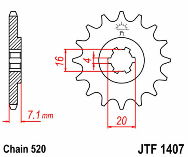JT SPROCKETS Standard Stahlritzel vorne - 520