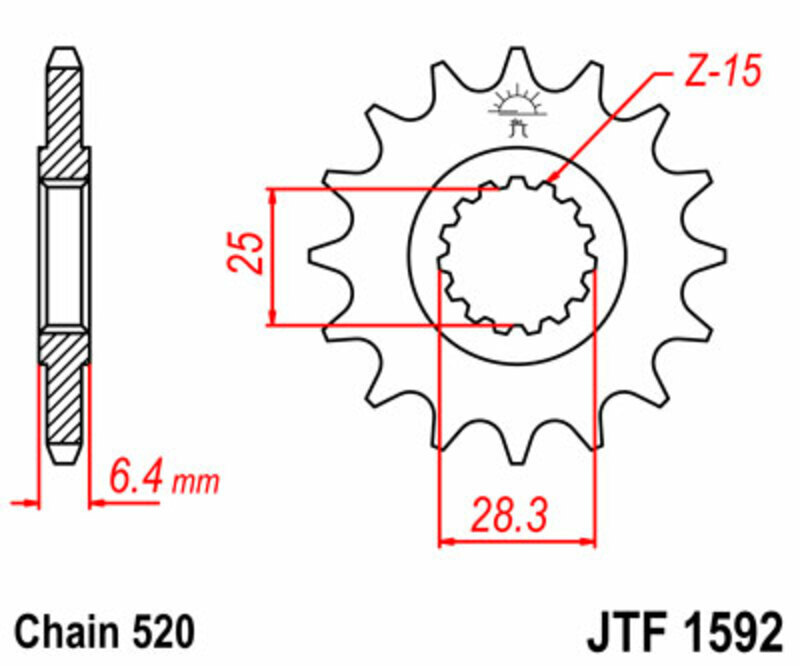 JT SPROCKETS Standard Stahlritzel vorne - 520