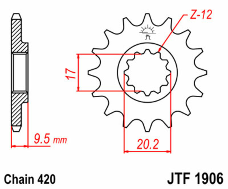 JT SPROCKETS Standard Stahlritzel vorne - 420