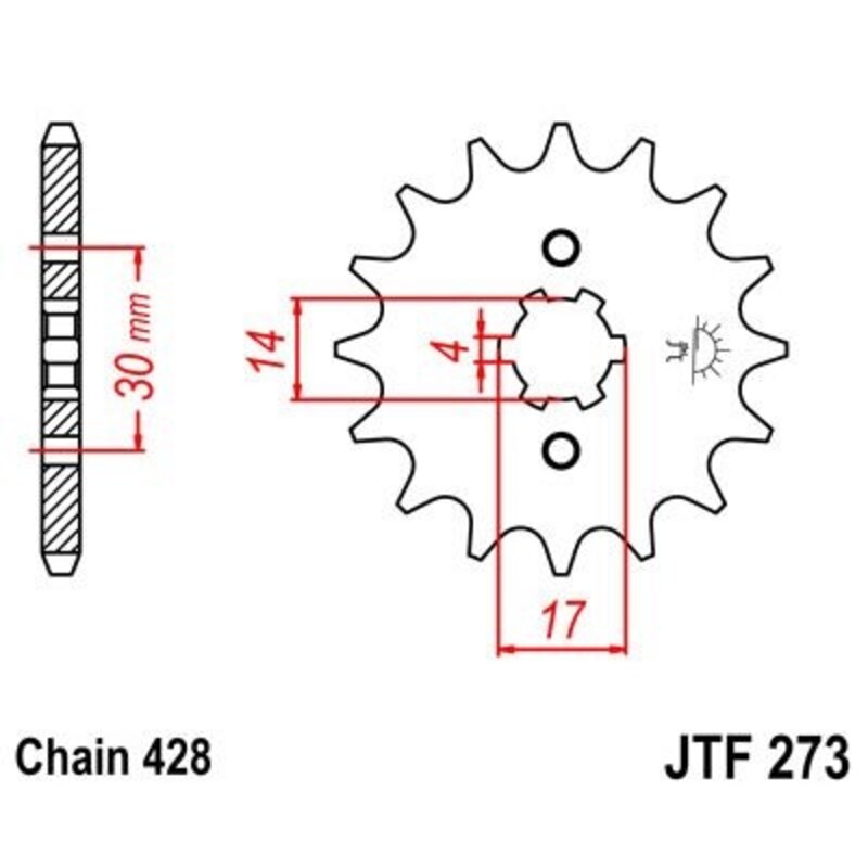 JT SPROCKETS Standard Stahlritzel vorne - 428