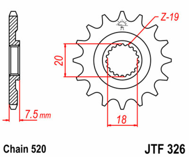 JT SPROCKETS Standard Stahlritzel vorne - 520