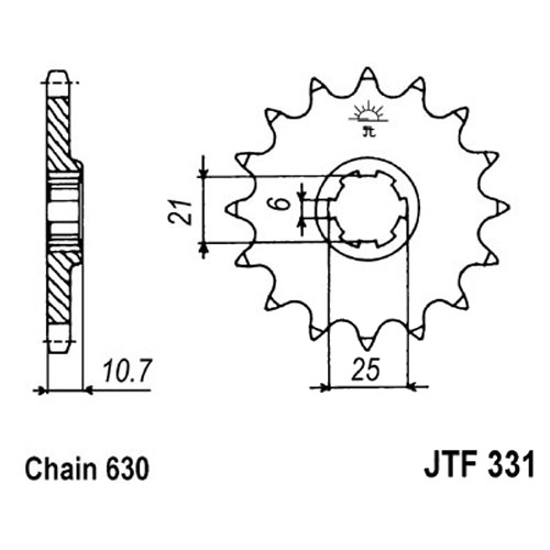 JT SPROCKETS Standard Stahlritzel vorne - 630