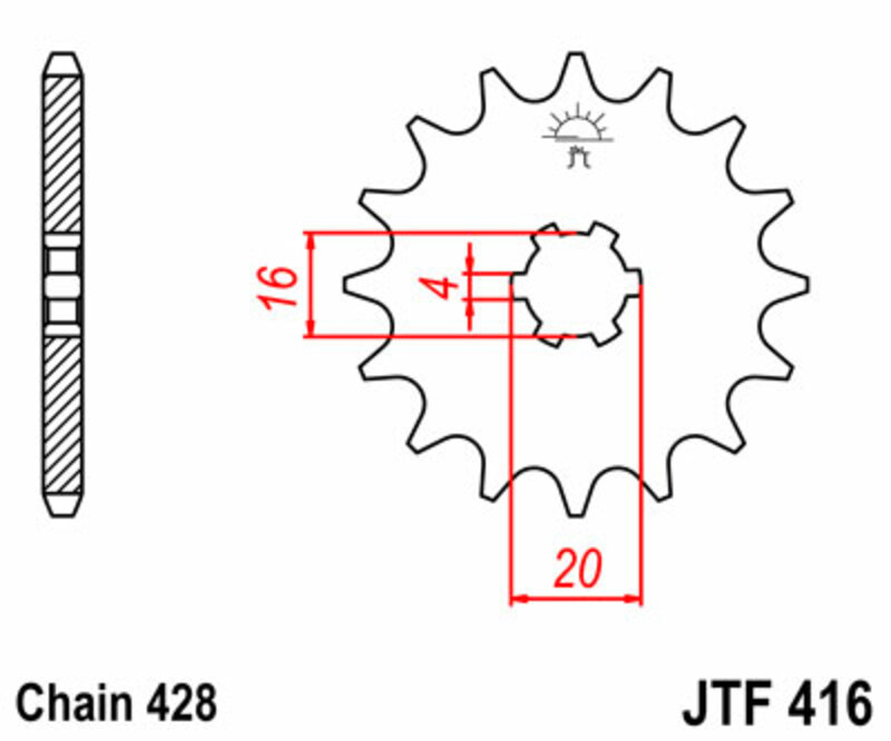 JT SPROCKETS Standard Stahlritzel vorne - 428