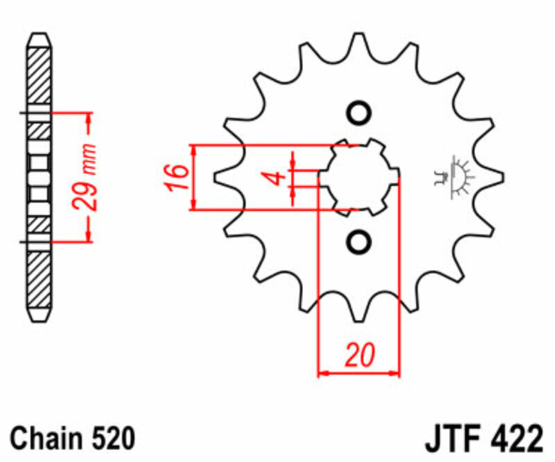 JT SPROCKETS Standard Stahlritzel vorne - 520