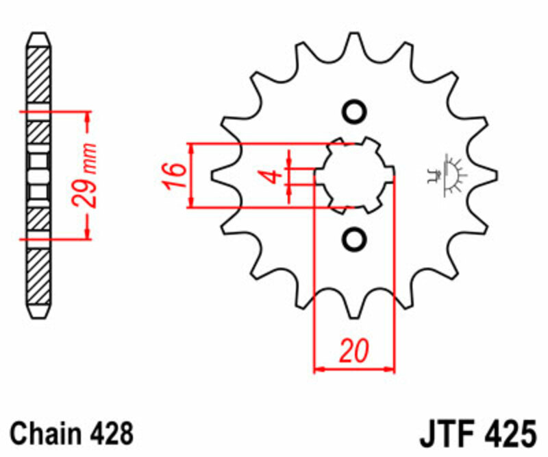JT SPROCKETS Standard Stahlritzel vorne - 428