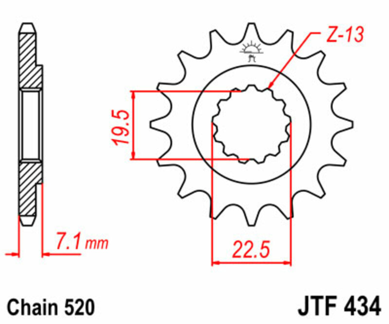 JT SPROCKETS Standard Stahlritzel vorne - 520