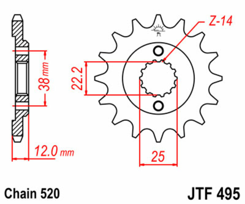 JT SPROCKETS Standard Stahlritzel vorne - 520