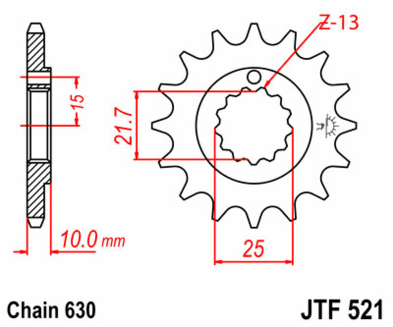 JT SPROCKETS Standard Stahlritzel vorne - 630