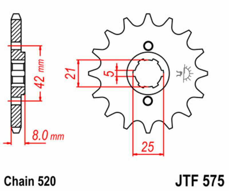 JT SPROCKETS Standard Stahlritzel vorne - 520