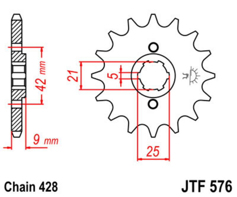 JT SPROCKETS Standard Stahlritzel vorne - 428