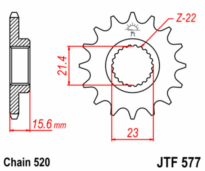 JT SPROCKETS Standard Stahlritzel vorne - 520