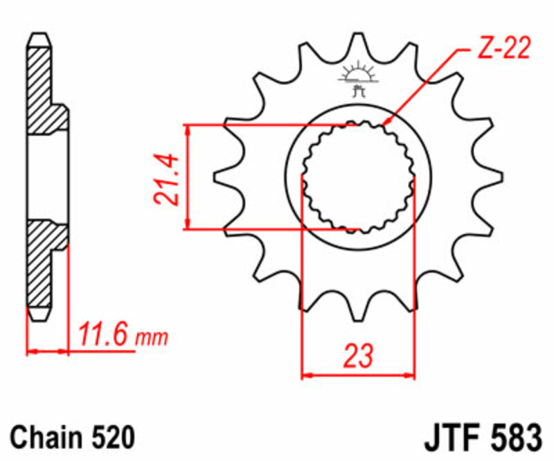 JT SPROCKETS Standard Stahlritzel vorne - 520