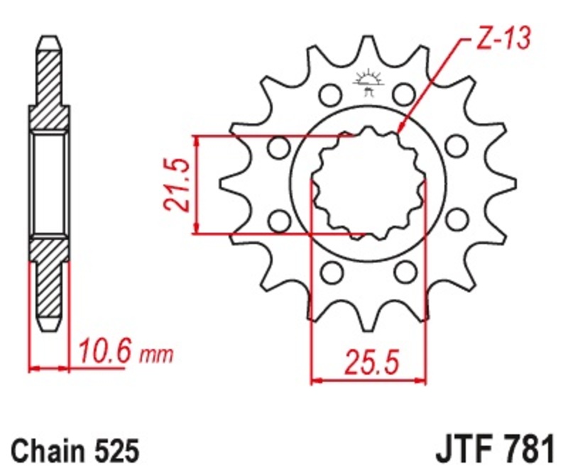 JT SPROCKETS Standard Stahlritzel vorne - 525
