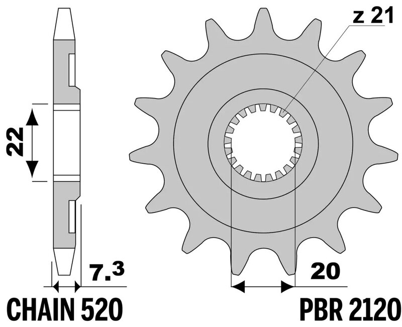 PBR Standard Stahlritzel vorne - 520