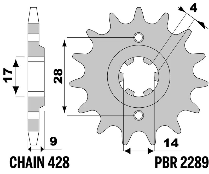 PBR Standard Stahlritzel vorne - 428
