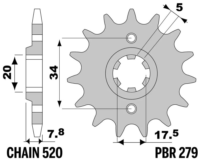PBR Standard Stahlritzel vorne - 520