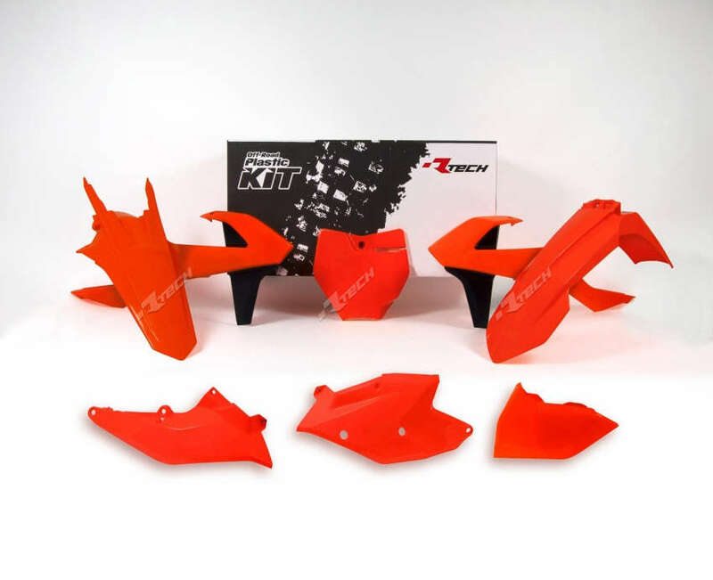 RACETECH Plastik-Kit neonorange/schwarz passend für KTM