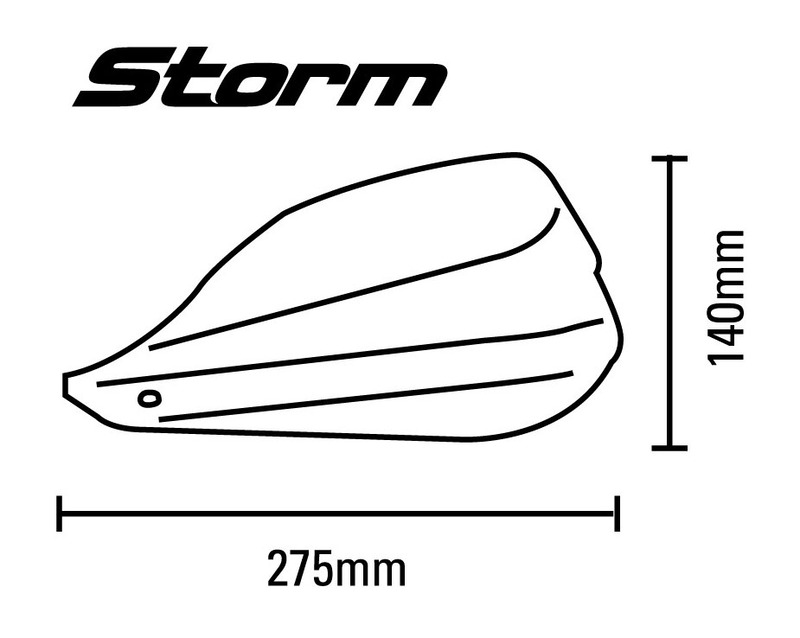 BARKBUSTERS Storm Hanguads Set Einpunkt-Klemmhalterung-Lenkerende Ø25,4mm Schwarz
