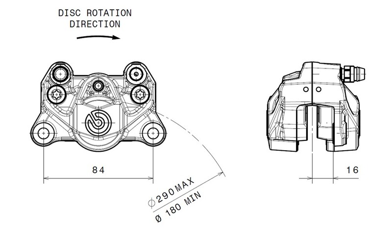 BREMBO Bremssattel hinten Ø34mm Schwarz