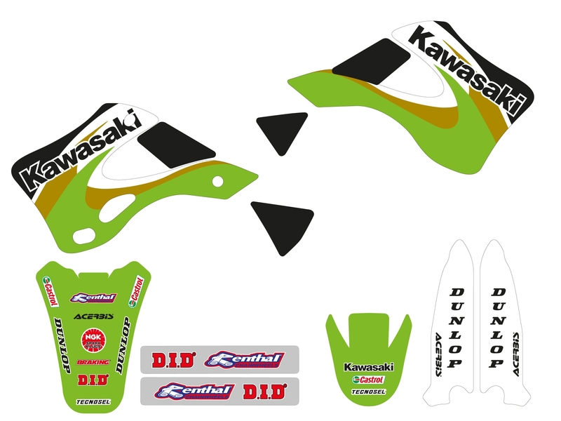 TECNOSEL Stickers Kit Team OEM passend für Kawasaki 2000