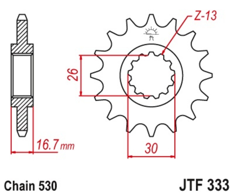 JT SPROCKETS Standard Stahlritzel vorne - 530