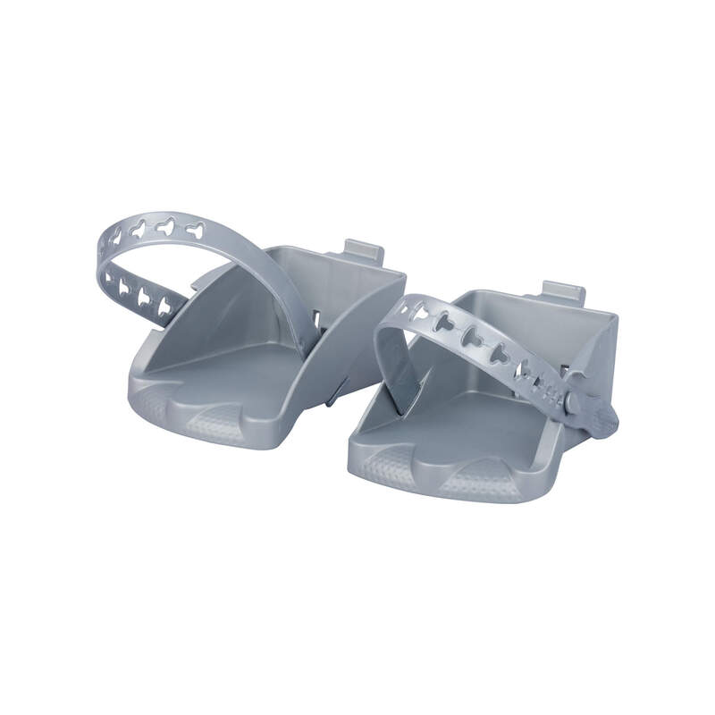 POLISPORT Footrests + Straps Silver Bilby Junior