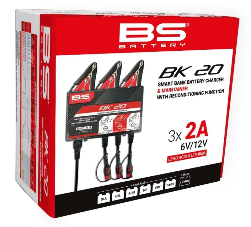 BS BATTERY BK20 Smart Batterieladegerät -6V/12V 3x2A
