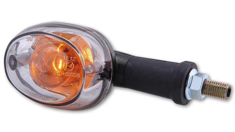 SHIN YO Oval Glühlampen Blinker Gehäuse Schwarz / Linse Klar (Paar), Vorn & Hinten