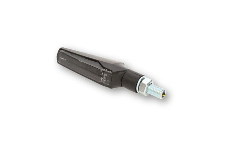 SHIN YO Fineline LED 2in1 Blinker-Positionsleuchten-Kombination Gehäuse Schwarz / Linse Rauchgrau (Paar), Vorn