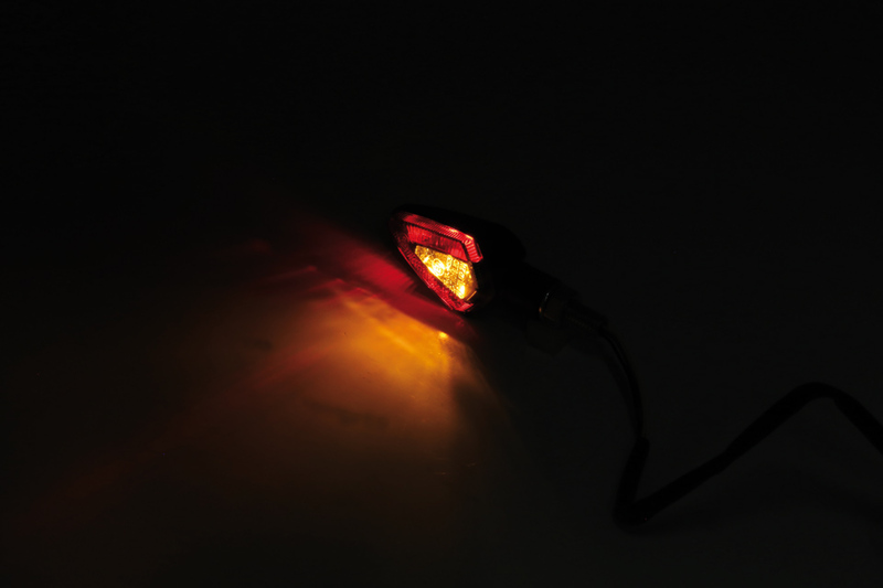 SHIN YO V-Scope LED 3in1 Blinker-Rücklicht-Kombination Gehäuse Schwarz / Linse Rauchgrau (Paar), Hinten