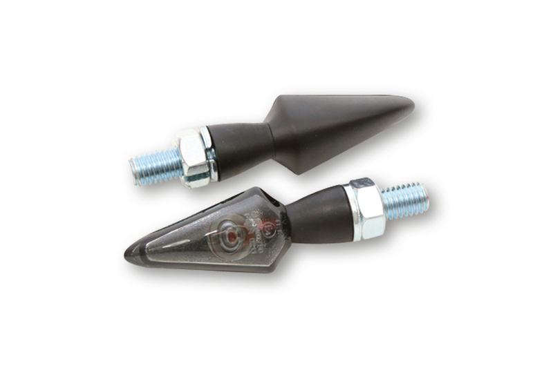 HIGHSIDER pro Stream LED Blinker Gehäuse Schwarz / Linse Rauchgrau (Paar), Vorn & Hinten