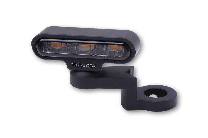 HIGHSIDER pro Typ 2 LED Blinker Gehäuse Schwarz / Linse Rauchgrau (Paar), Vorn