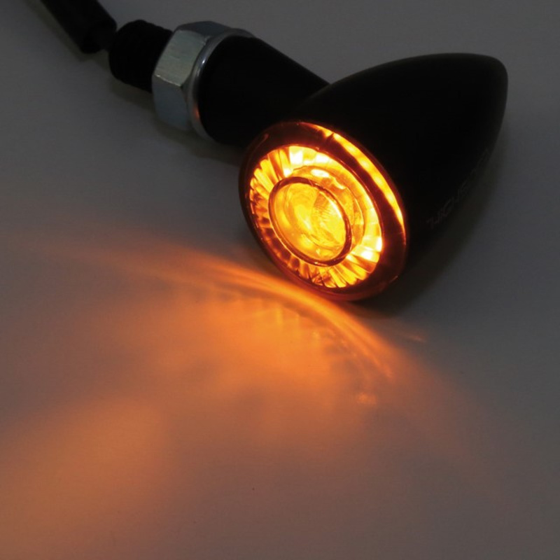 HIGHSIDER pro Montana Bullet LED Blinker, Schwarz-Matt (Paar)