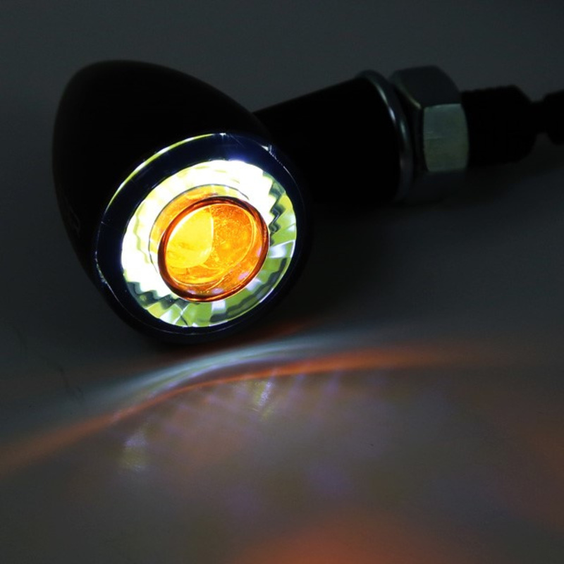 HIGHSIDER pro Montana Bullet LED Blinker mit Positionslicht 2in1, Schwarz-Matt (Paar)