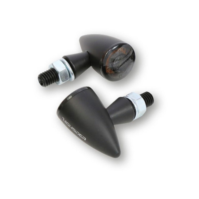 HIGHSIDER pro Montana Bullet LED Blinker mit Brems- & Rücklicht 3in1, Schwarz-Matt (Paar)