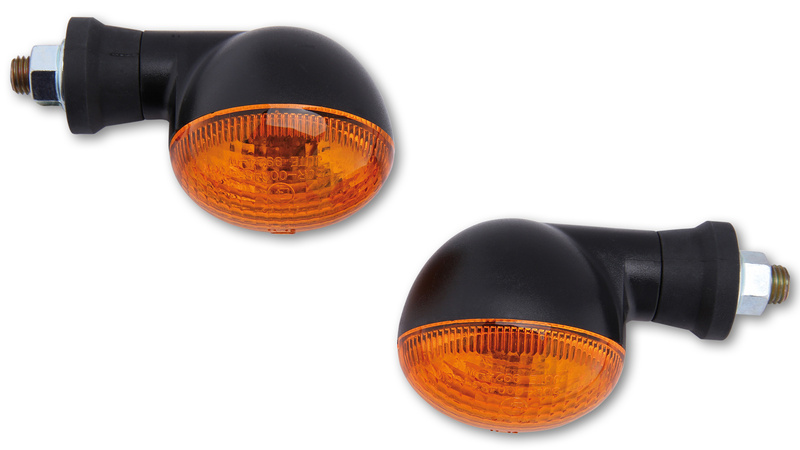SHIN YO Oval Glühlampen Mini Indicator Gehäuse Schwarz / Linse Orange (Paar), Vorn & Hinten