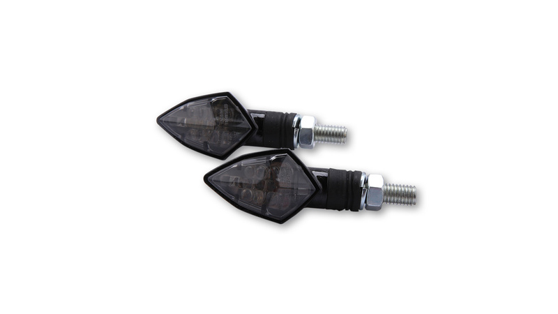 SHIN YO Rock LED Indicator Gehäuse Carbon / Linse Rauchgrau (Paar), Vorn & Hinten