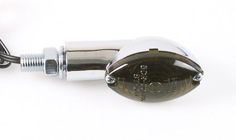 HIGHSIDER smart Cateye Glühlampen Mini-Blinker Gehäuse Chrom / Linse Rauchgrau (Paar), Vorn & Hinten