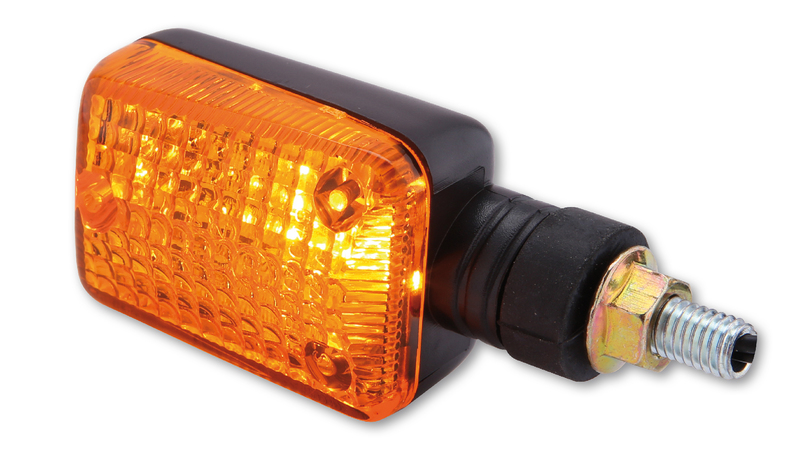 HIGHSIDER smart Mini Glühlampen Blinker Gehäuse Schwarz / Linse Orange (Paar), Vorn & Hinten