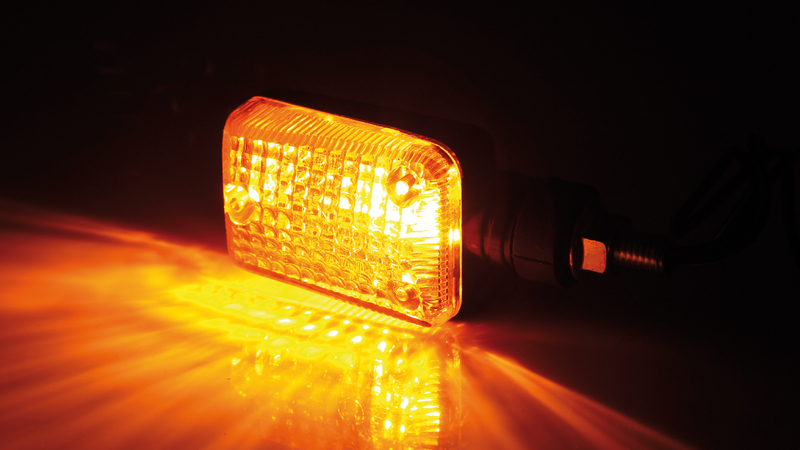 HIGHSIDER smart Mini Glühlampen Blinker Gehäuse Schwarz / Linse Orange (Paar), Vorn & Hinten