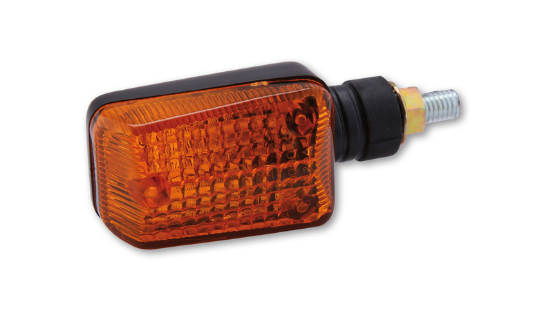 HIGHSIDER smart Mini Glühlampen Blinker Gehäuse Schwarz / Linse Orange (Paar), Vorn & Hinten