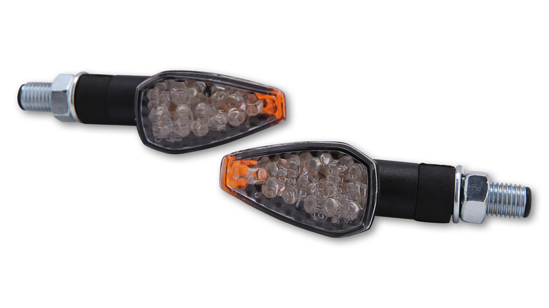 SHIN YO Peak LED Indicator Gehäuse Schwarz / Linse Klar (Paar), Vorn & Hinten