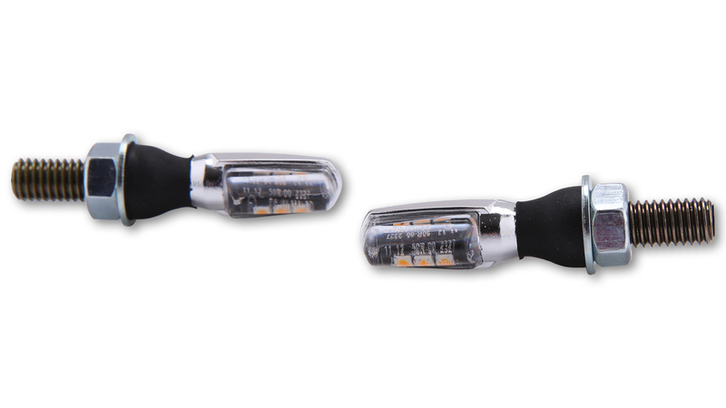 SHIN YO Spark LED Indicator Gehäuse Carbon / Linse Klar (Paar), Vorn & Hinten