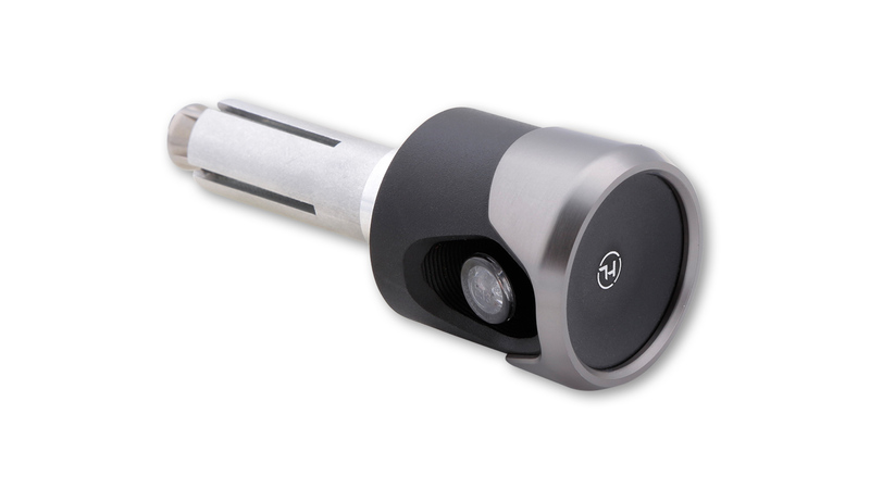 HIGHSIDER pro Akron-Flash LED Bar End Indicator Gehäuse Schwarz-Titan / Linse Orange (Paar), Vorn