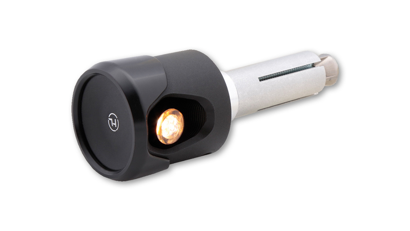 HIGHSIDER pro Akron-Flash LED Lenkerendenblinker/Positionslicht Schwarz/Orange 2in1, E-Geprüft (Paar)
